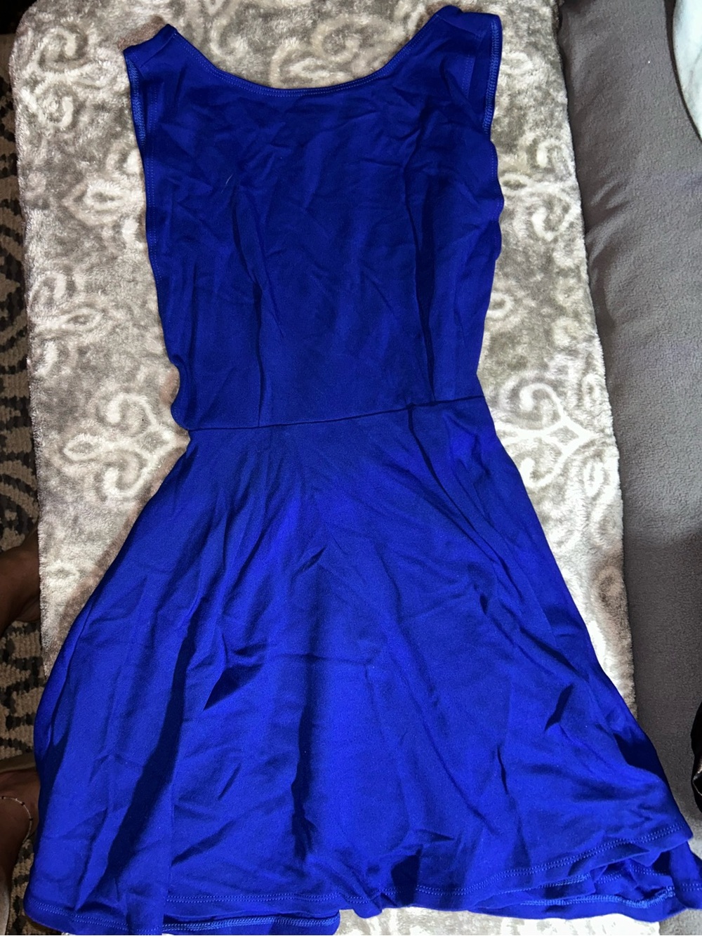 Women’s Vintage Royal Blue Fit-and-Flare Mini Dress Sz sm